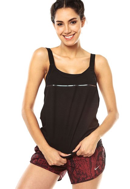 Camiseta Esqueleto  Negra Nike Woven 2In1 Tank