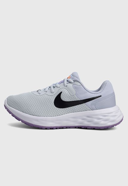 Tenis Running Gris-Negro-Violeta  Nike Revolution 6 Next Nature