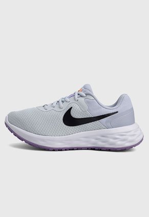 Tenis Running Gris-Negro-Violeta Nike Revolution 6 Next Nature