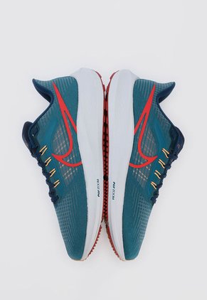 Tenis Running Azul Petróleo-Naranja Neón-Rojo Nike Air Zoom Pegasus 39