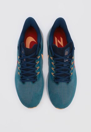Tenis Running Azul Petróleo-Naranja Neón-Rojo Nike Air Zoom Pegasus 39