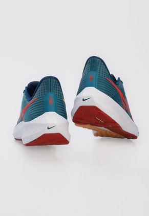 Tenis Running Azul Petróleo-Naranja Neón-Rojo Nike Air Zoom Pegasus 39