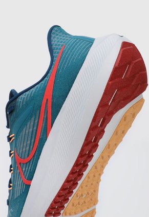 Tenis Running Azul Petróleo-Naranja Neón-Rojo Nike Air Zoom Pegasus 39