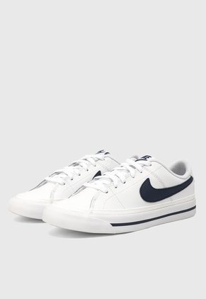 Tenis Lifestyle Blanco-Azul Navy NIKE Court Legacy