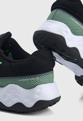 Tenis Running Negro-Blanco-Verde Nike Renew Ride 3