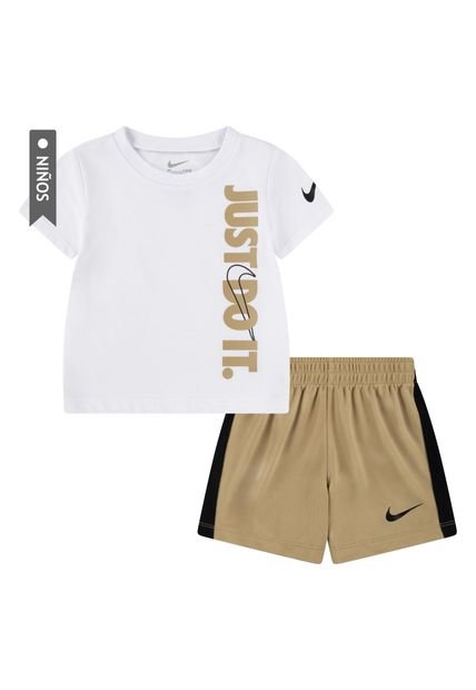Conjunto Nike Jdi Top And Short Set Infantes-Blanco/Café