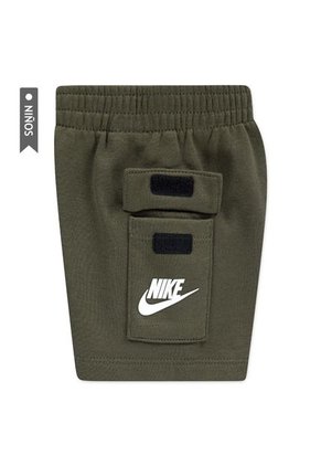 Conjunto Nike B Nsw Hbr Cargo Short Infantes-Blanco/Verde
