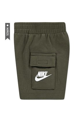 Conjunto Nike B Nsw Hbr Cargo Short Infantes-Blanco/Verde