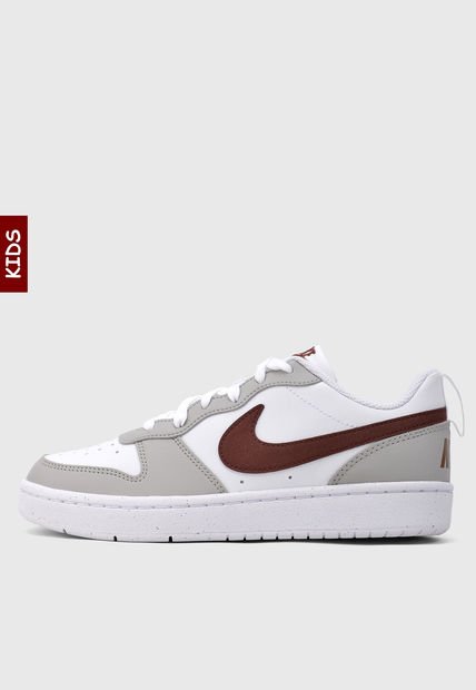 Tenis Lifestyle Blanco-Gris-Vinotinto NIKE Court Borough Recraft