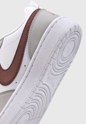 Tenis Lifestyle Blanco-Gris-Vinotinto NIKE Court Borough Recraft