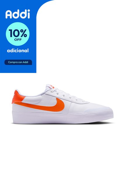 Tenis Nike Court Shot Hombre-Blanco/Naranja