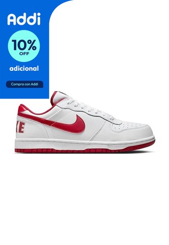 Tenis Nike Big Low Hombre-Blanco/Rojo Nike