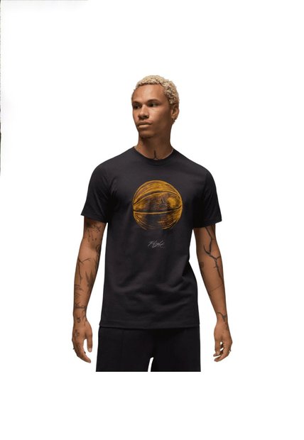 Camiseta Nike M J Brand Bball Ss Crew Rgn Hombre-Negro