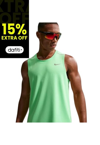Camiseta Sin Mangas Nike Df Miler Tank Top Hombre-Verde