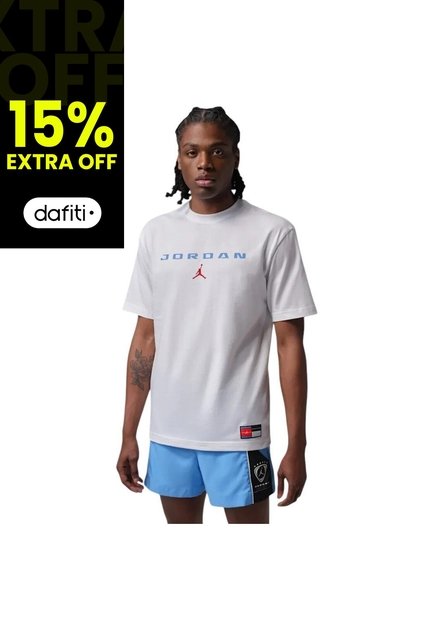 Camiseta Nike M J Brk Fc Lbr Gfx Ss Crw Hombre-Blanco