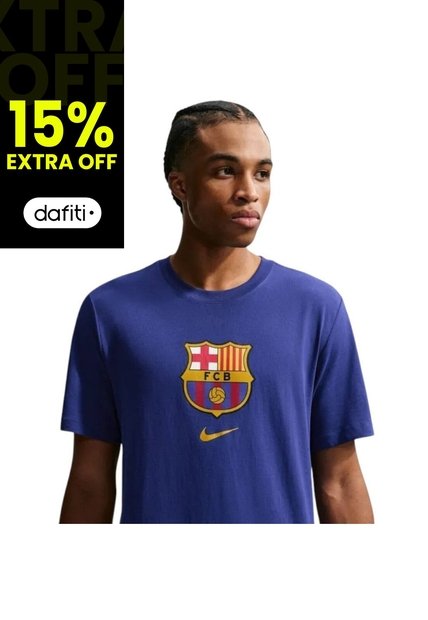 Camiseta Nike Fcb Crest Tee Hombre-Azul