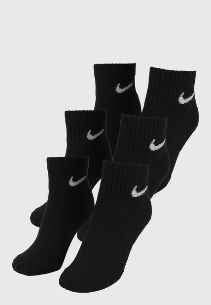 Medias X3 Negro-Blanco Nike  Everyday Cushioned