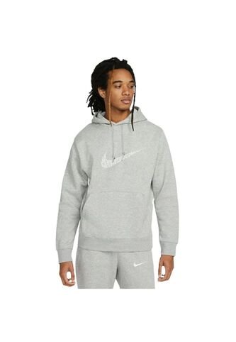 Hoodie Nike Club Ft Hoody-Swshblk Hombre-Gris Nike