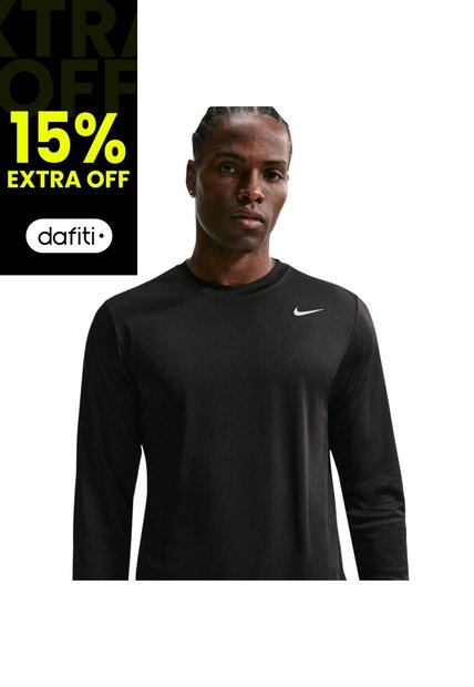 Camiseta Manga Larga Nike M Df Tee Std Ls Flex Hombre-Negro