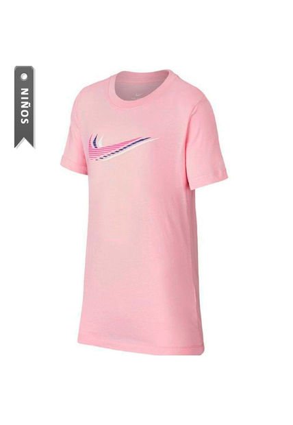 Camiseta Nike Sportswear Tee Triple Swoosh Para Niña-Rosa