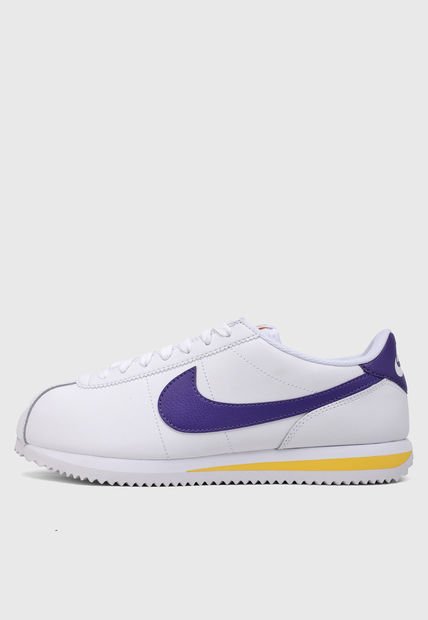 Tenis Lifestyle Blanco-Violeta-Amarillo NIKE Cortez