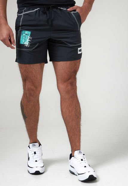 Pantaloneta Negro-Celeste-Blanco Nike Dri-FIT Stride D.Y.E.