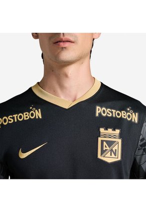 Nike Camiseta Nike Hombre Atlético Nacional Visitante 2025-Negro-Dorado Camiseta