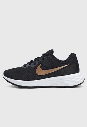 Tenis Negro-Blanco-Dorado Nike Revolution 6 NN