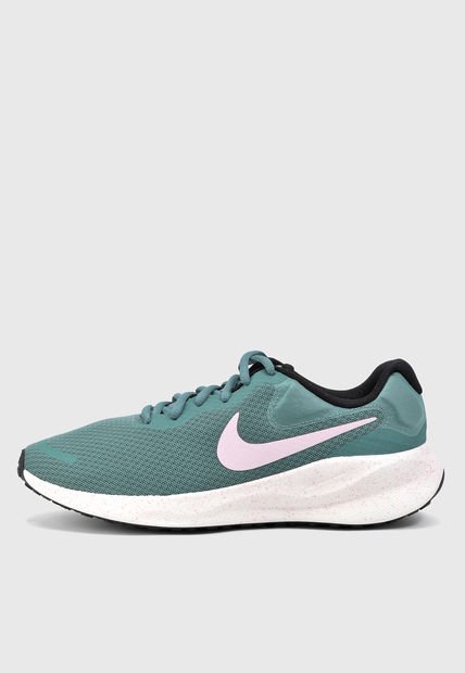 Tenis Running Verde Esmeralda-Blanco-Rosa NIKE Revolution 7