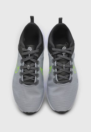 Tenis Running Gris-Negro-Verde Nón Nike Downshifter 12