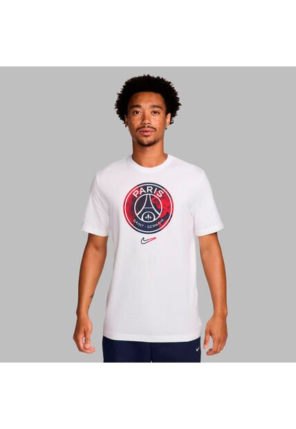 Camiseta Nike Hombre Paris Saint-Germain M Crest - Blanco