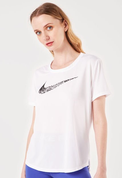 Camiseta Blanco-Negro Nike Swoosh Run
