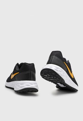 Tenis Lifestyle Negro-Mostaza-Blanco Nike Revolution 6 NN