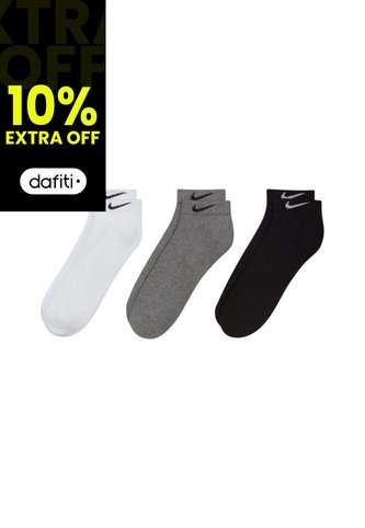 Medias Nike Everyday Cush Low 3Pr Hombre-Blanco/Gris/Negro Nike