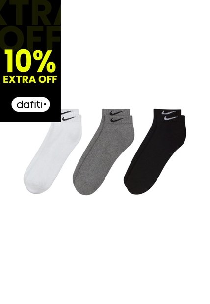 Medias Nike Everyday Cush Low 3Pr Hombre-Blanco/Gris/Negro
