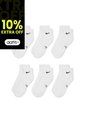 Medias Nike Everydy Cush Ankl 6Pr 108 Niño-Blanco Negro de Nike
