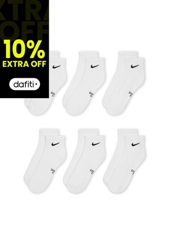 Medias Nike Everydy Cush Ankl 6Pr 108 Niño-Blanco Negro Nike
