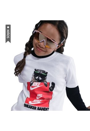 Camiseta Nike Sportsw Tee Photo Animal Niño-Blanco