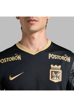Camiseta Nike Hombre Atlético Nacional 2da 2025-Negro-Dorado