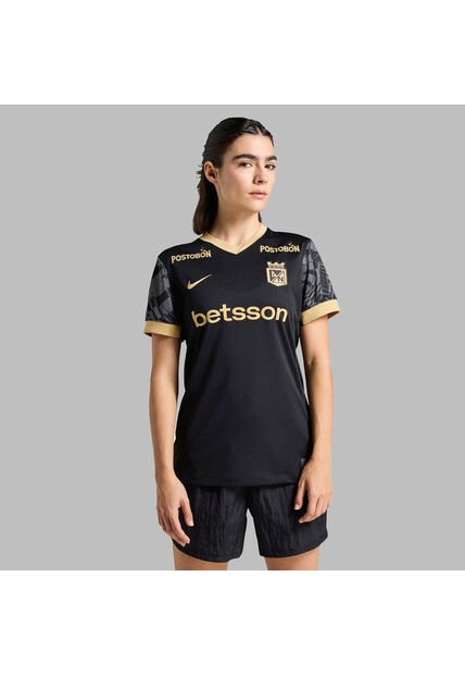 Camiseta Nike Mujer Atlético Nacional 2da 2025-Negro-Dorado