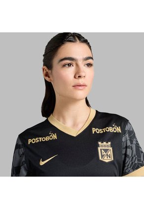 Camiseta Nike Mujer Atlético Nacional 2da 2025-Negro-Dorado