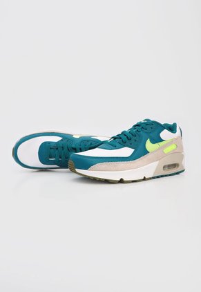 Tenis Lifestyle Azul Petróleo-Verde Limón-Gris Nike Air Max 90 LTR