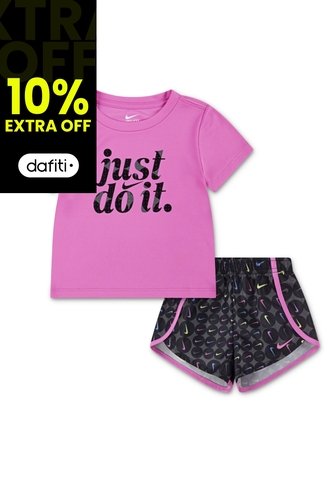 Conjunto Nike Essentials Aop Sprinter Se Niña-Fucsia/Negro Nike