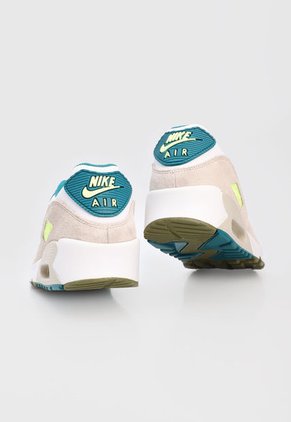 Tenis Lifestyle Azul Petróleo-Verde Limón-Gris Nike Air Max 90 LTR