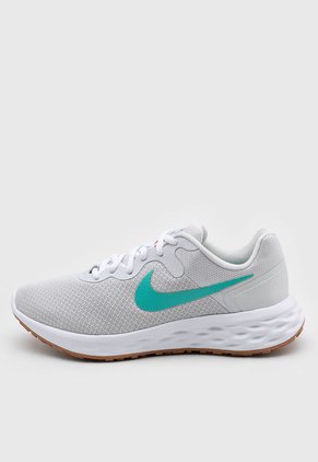 Tenis Running Gris-Jade-Rojo Nike Revolution 6 NN