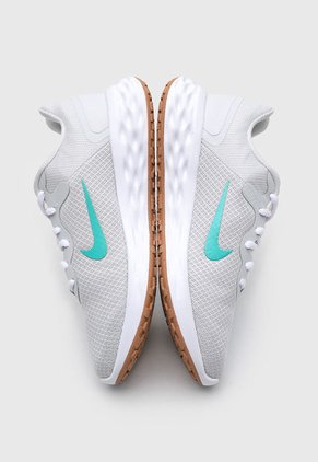 Tenis Running Gris-Jade-Rojo Nike Revolution 6 NN