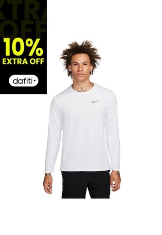 Camiseta Manga Larga Nike Df Uv Miler Top Ls Hombre-Blanco Nike