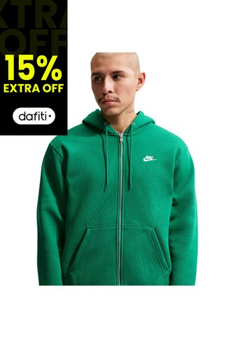 Hoodie Nike M Club Bb Fz Hombre-Verde Nike