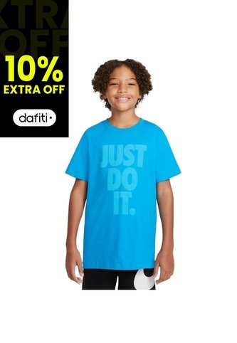 Camiseta Nike Sportswear Just Do It Wash Para Niños-Azul Nike