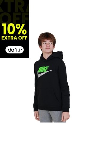Hoodie Nike Sportswear Club Fleece Para Niño-Negro Nike